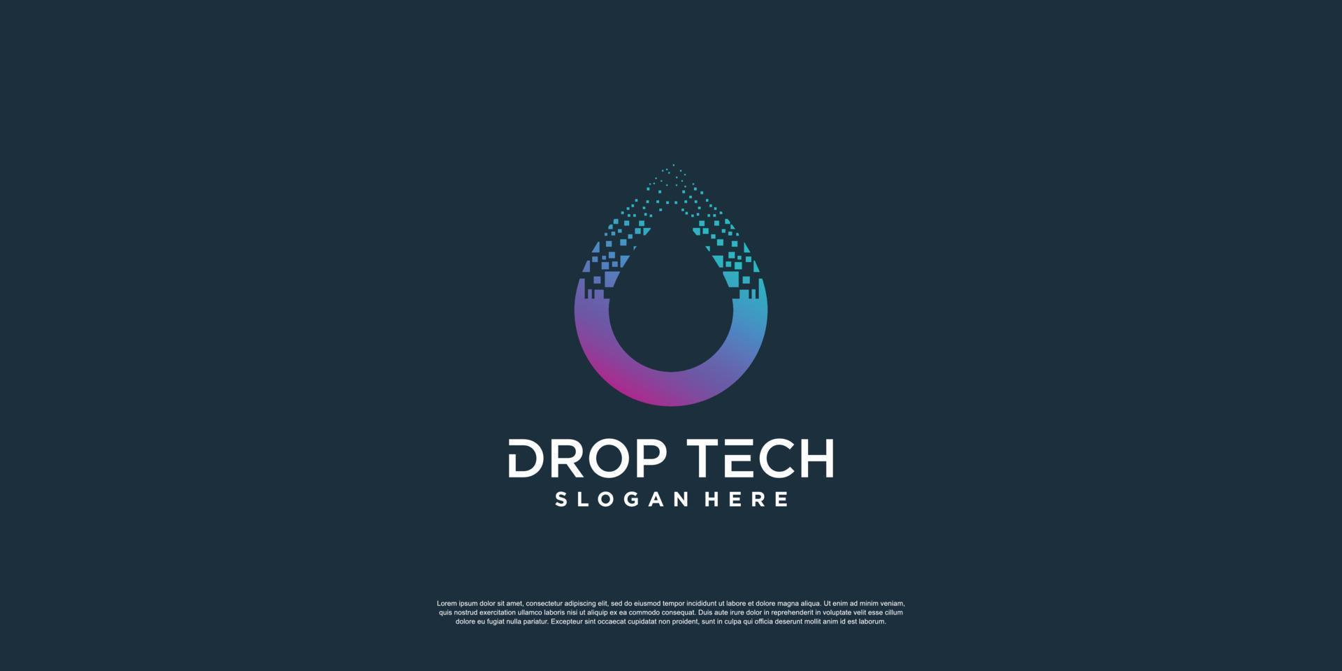 Drop-Tech-Logo mit kreativem Premium-Vektor im einzigartigen Stil Teil 2 vektor