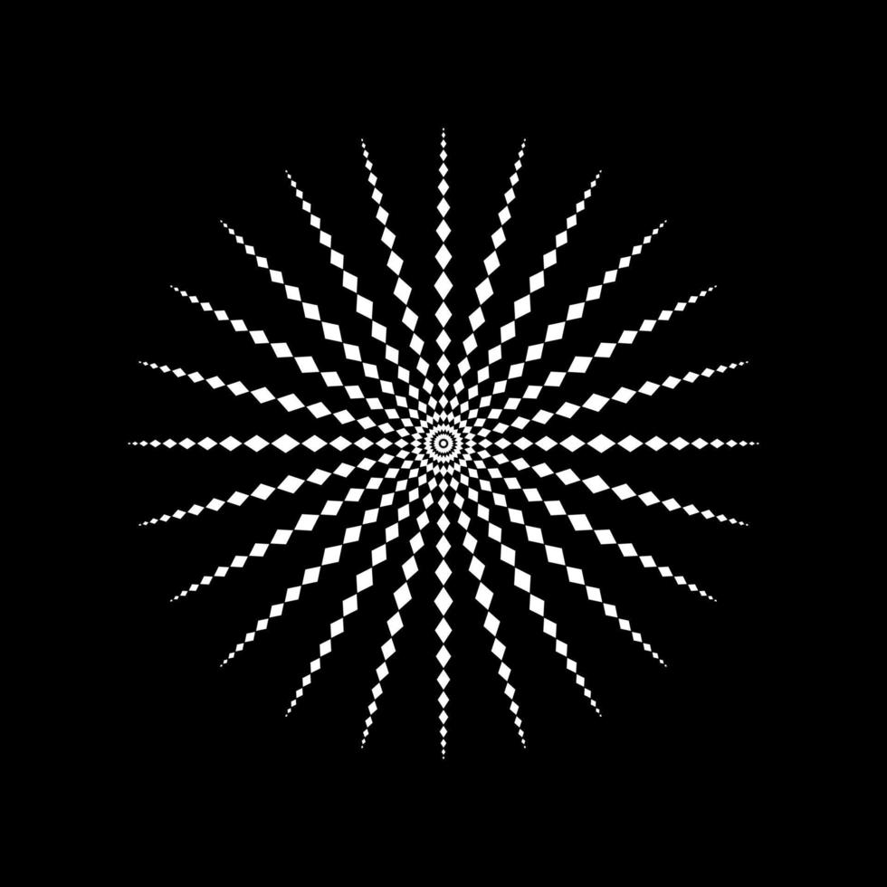 Mandala aus Rechtecken Zusammensetzung. modernes zeitgenössisches Mandala für Logo, Dekoration oder Grafikdesign. Vektor-Illustration vektor
