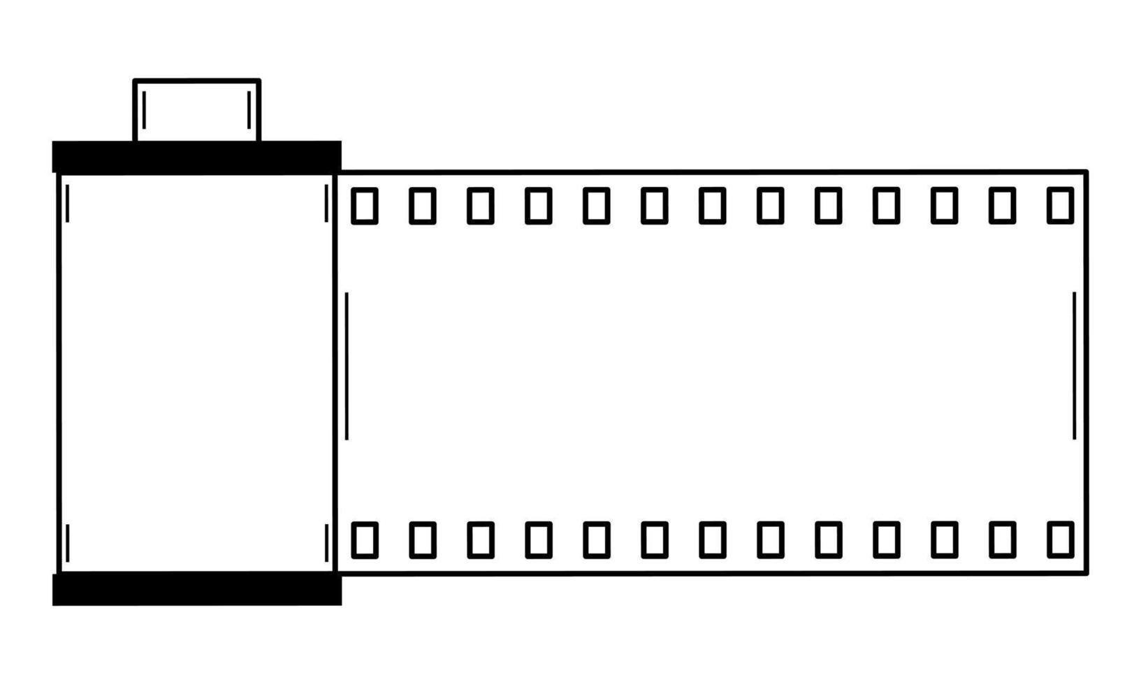 handritad behållare med fotografisk film. utrustning från 80-, 90-talet för fotografering. doodle stil. skiss. vektor illustration