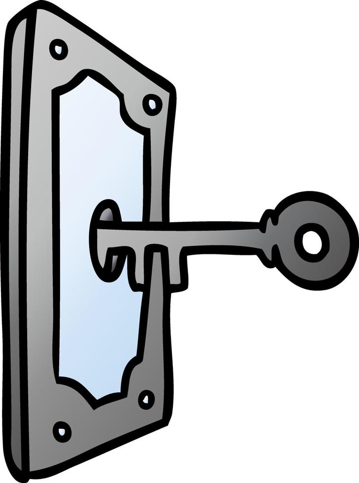 gradient tecknad doodle av ett dörrhandtag vektor