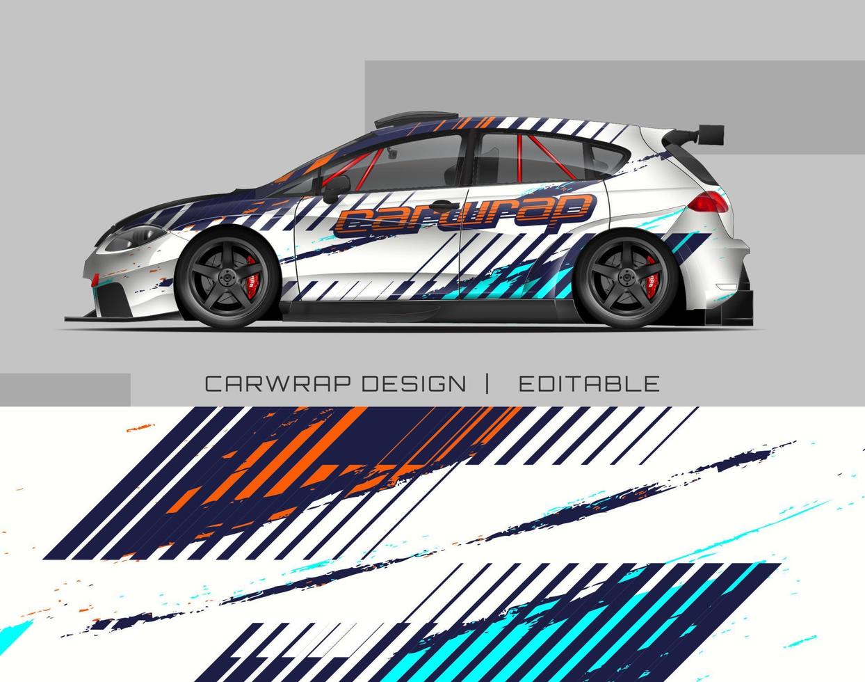 bilinpackningsdesign modern racingbakgrundsdesign för fordonsinpackning, racerbil, rally, etc vektor