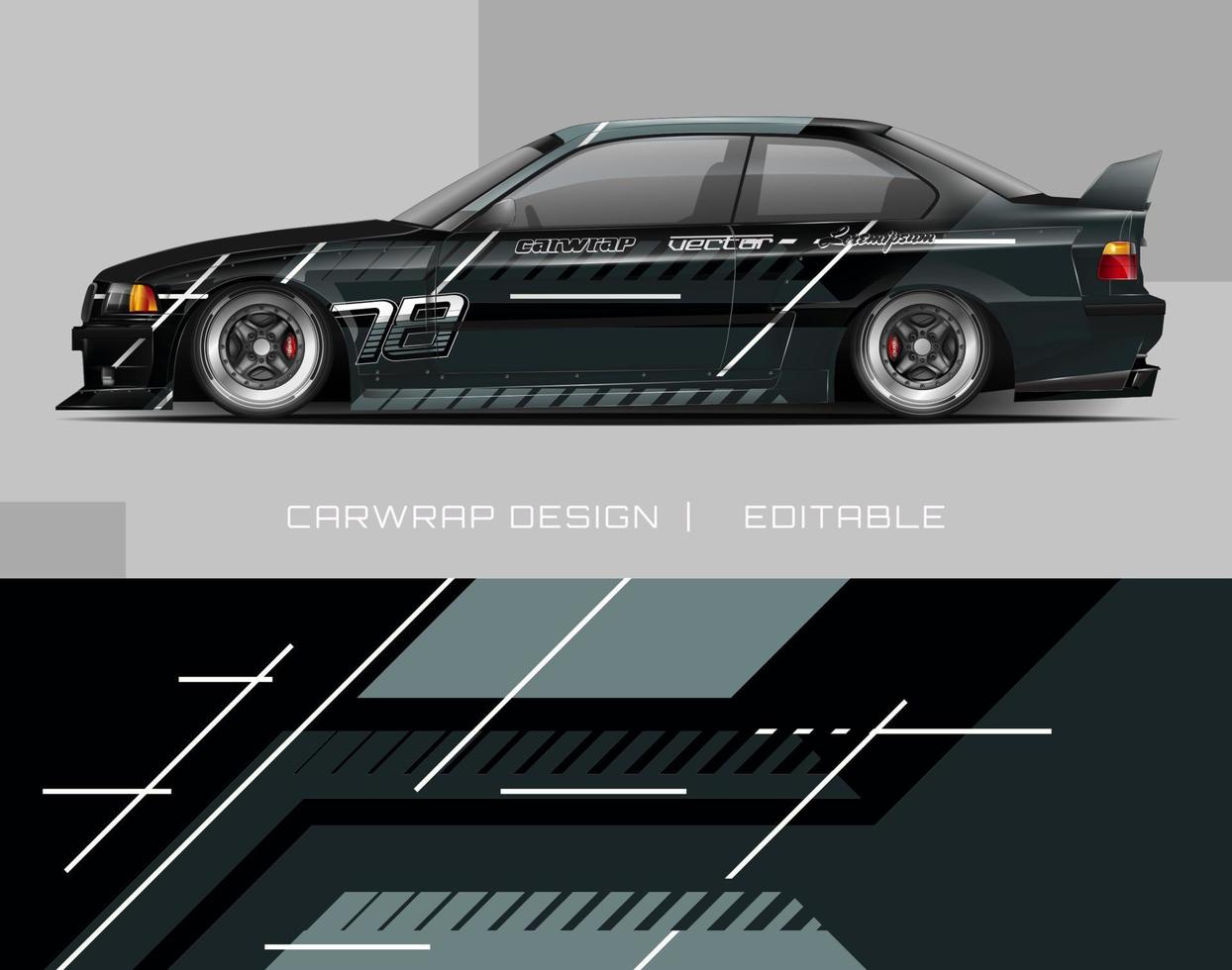 Car Wrap Design Modernes Rennhintergrunddesign für Fahrzeugfolierung, Rennwagen, Rallye usw vektor