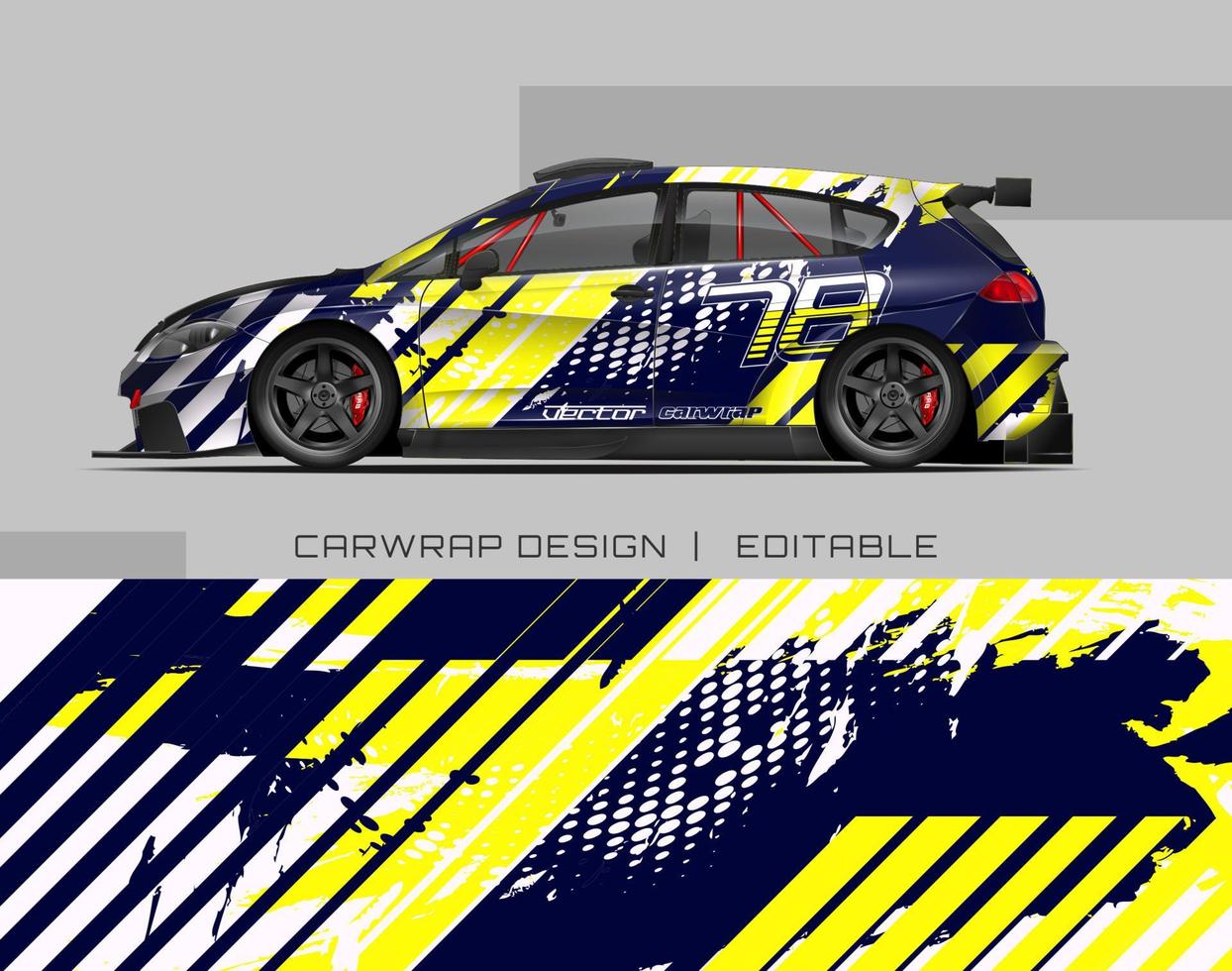 bilinpackningsdesign modern racingbakgrundsdesign för fordonsinpackning, racerbil, rally, etc vektor