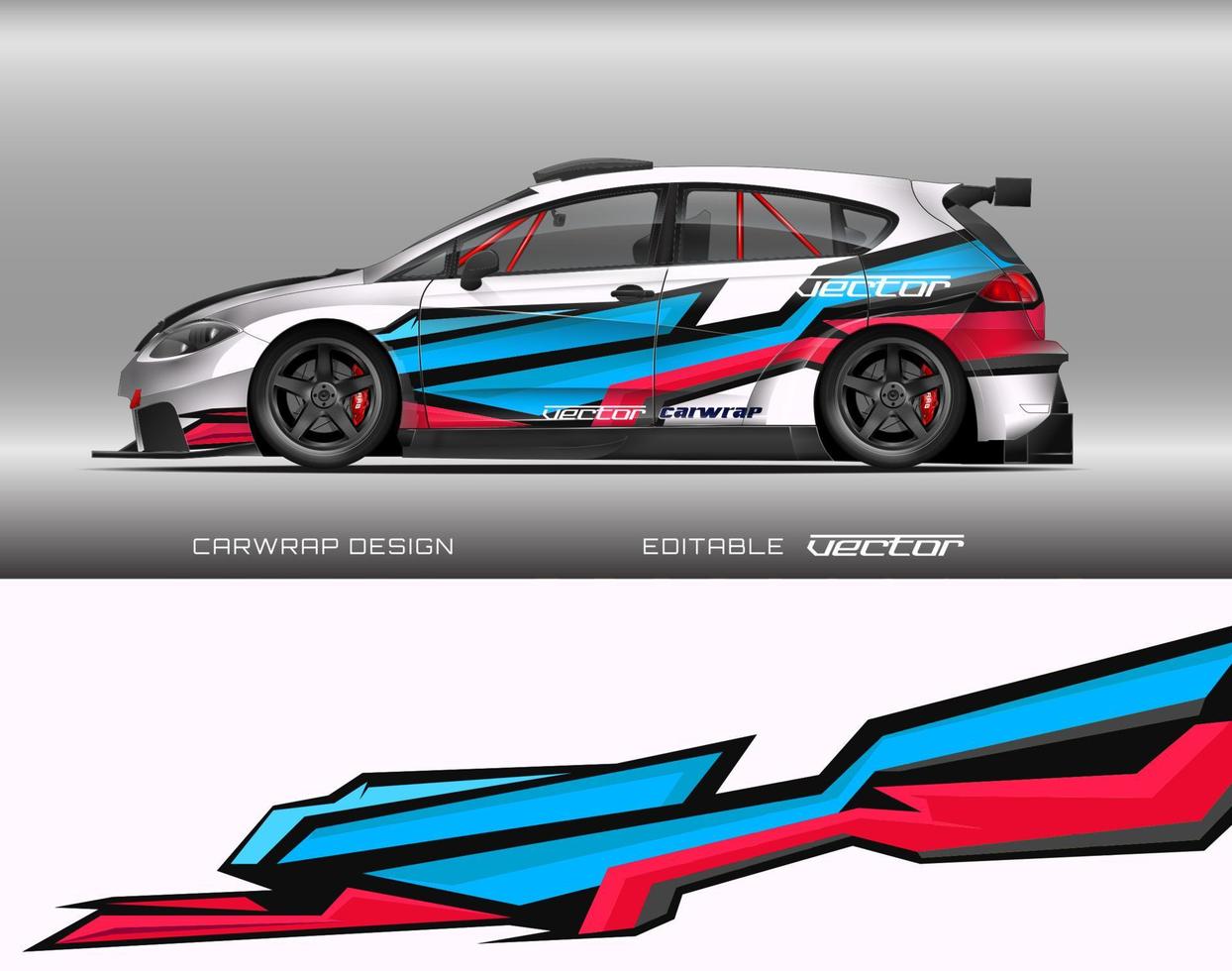 Car Wrap Design Modernes Rennhintergrunddesign für Fahrzeugfolierung, Rennwagen, Rallye usw vektor