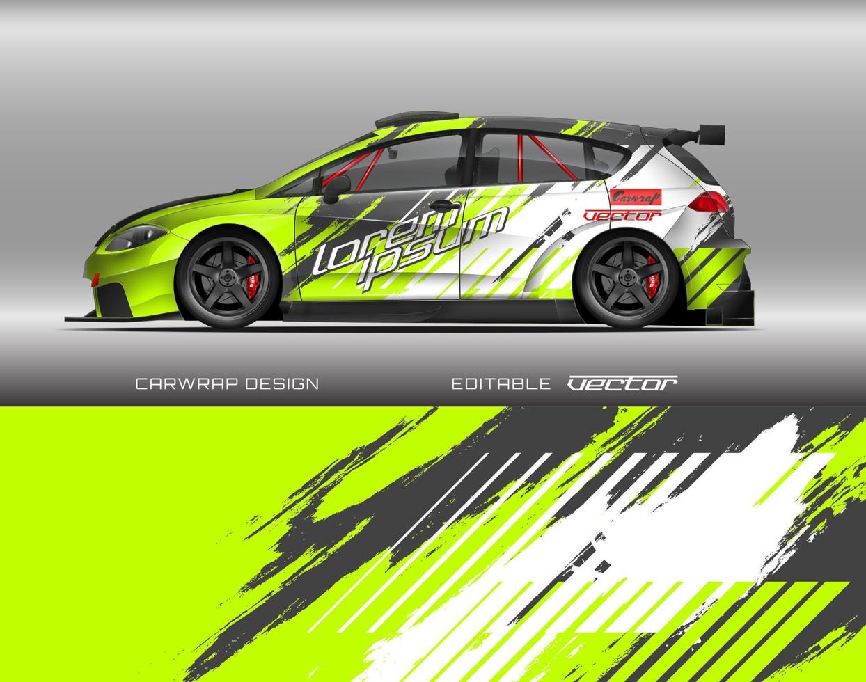 Car Wrap Design Modernes Rennhintergrunddesign für Fahrzeugfolierung, Rennwagen, Rallye usw vektor