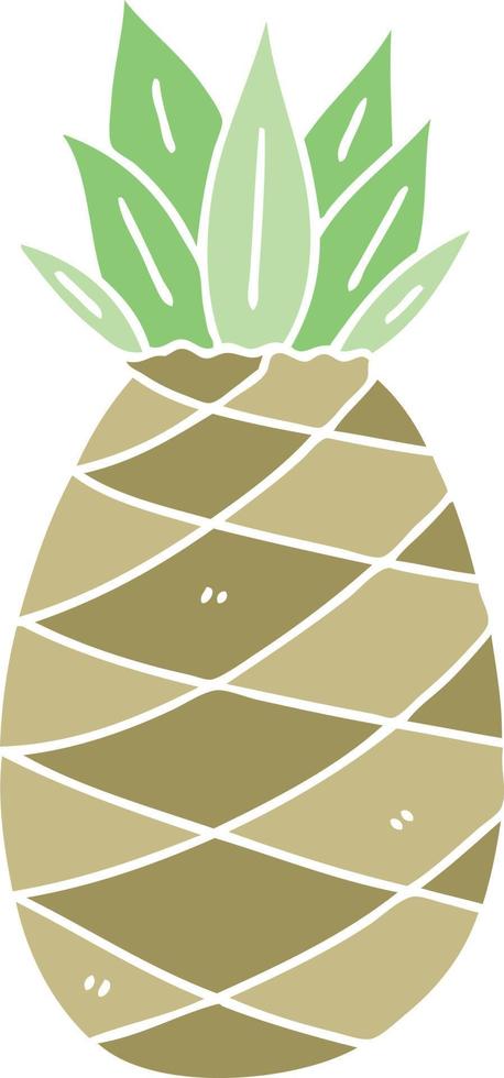 knäppa handritad tecknad ananas vektor