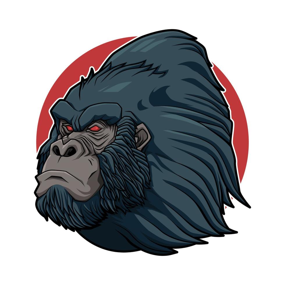 Gorilla-Kopf-Vektor-Illustration-design vektor