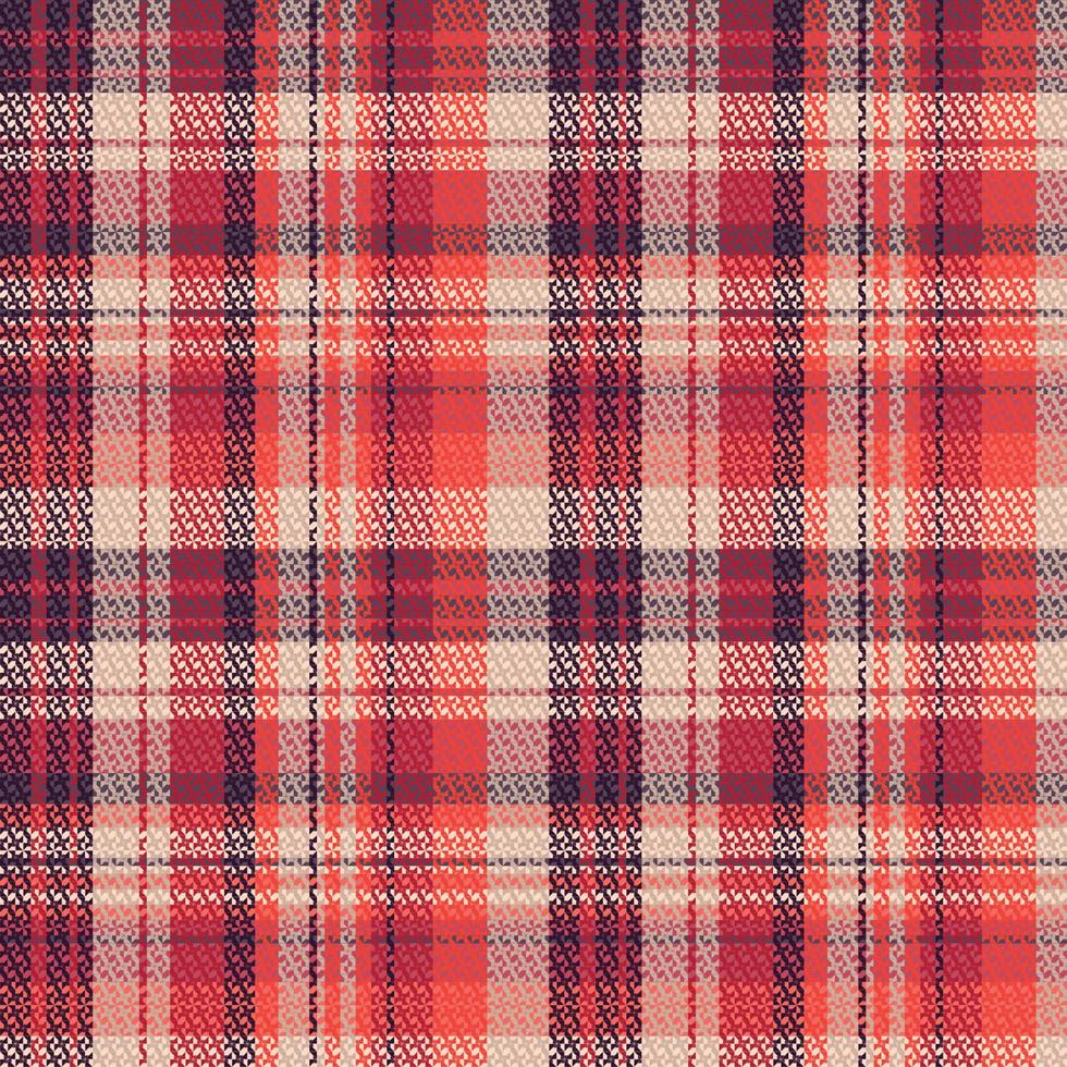 Tartan-Plaidmuster mit Textur und warmer Farbe. vektor