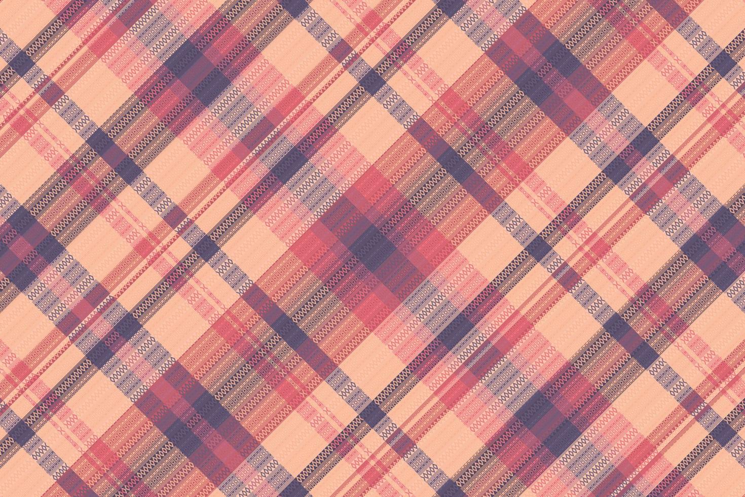 Tartan-Plaidmuster mit Textur und warmer Farbe. vektor