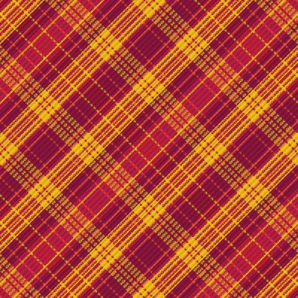 Tartan-Plaidmuster mit Textur und warmer Farbe. vektor