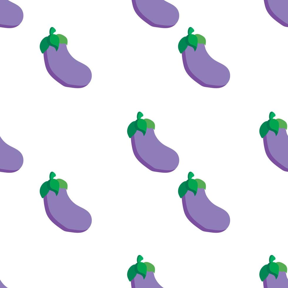 aubergine sömlös mall, illustration av aubergine för textilmönster vektor