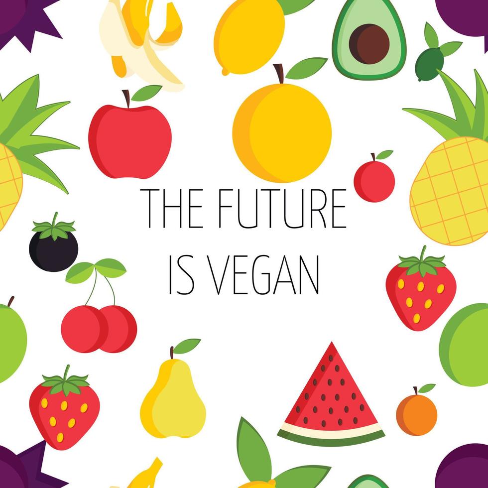 vegansk livsstilscitat motiverande design vektor