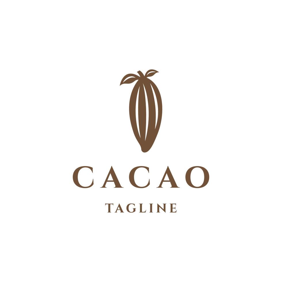 flacher Vektor der Kakao-Zweiglogo-Designvorlage