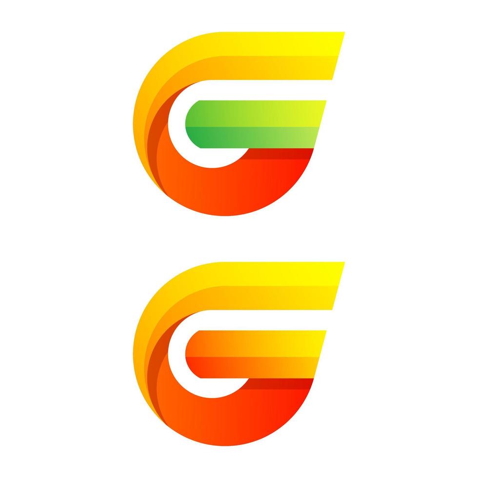 färgglada bokstaven g gradient logotypdesign vektor