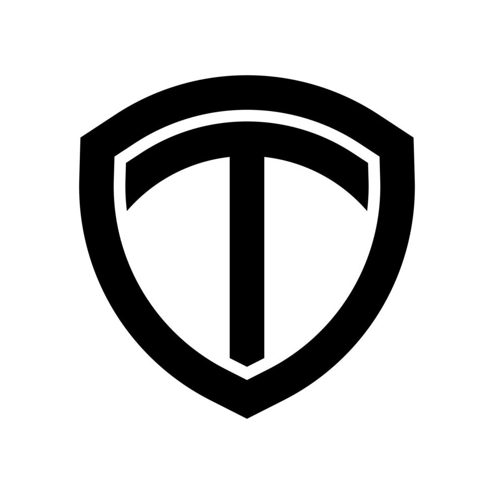 buchstabe t und schild-logo-design vektor