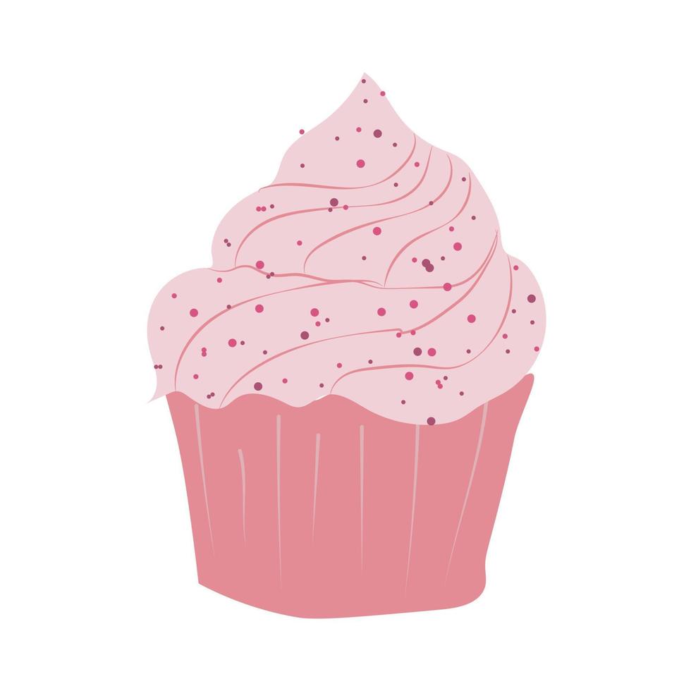 cupcake vektorillustration isolerad på vit bakgrund, cupcake clipart vektor