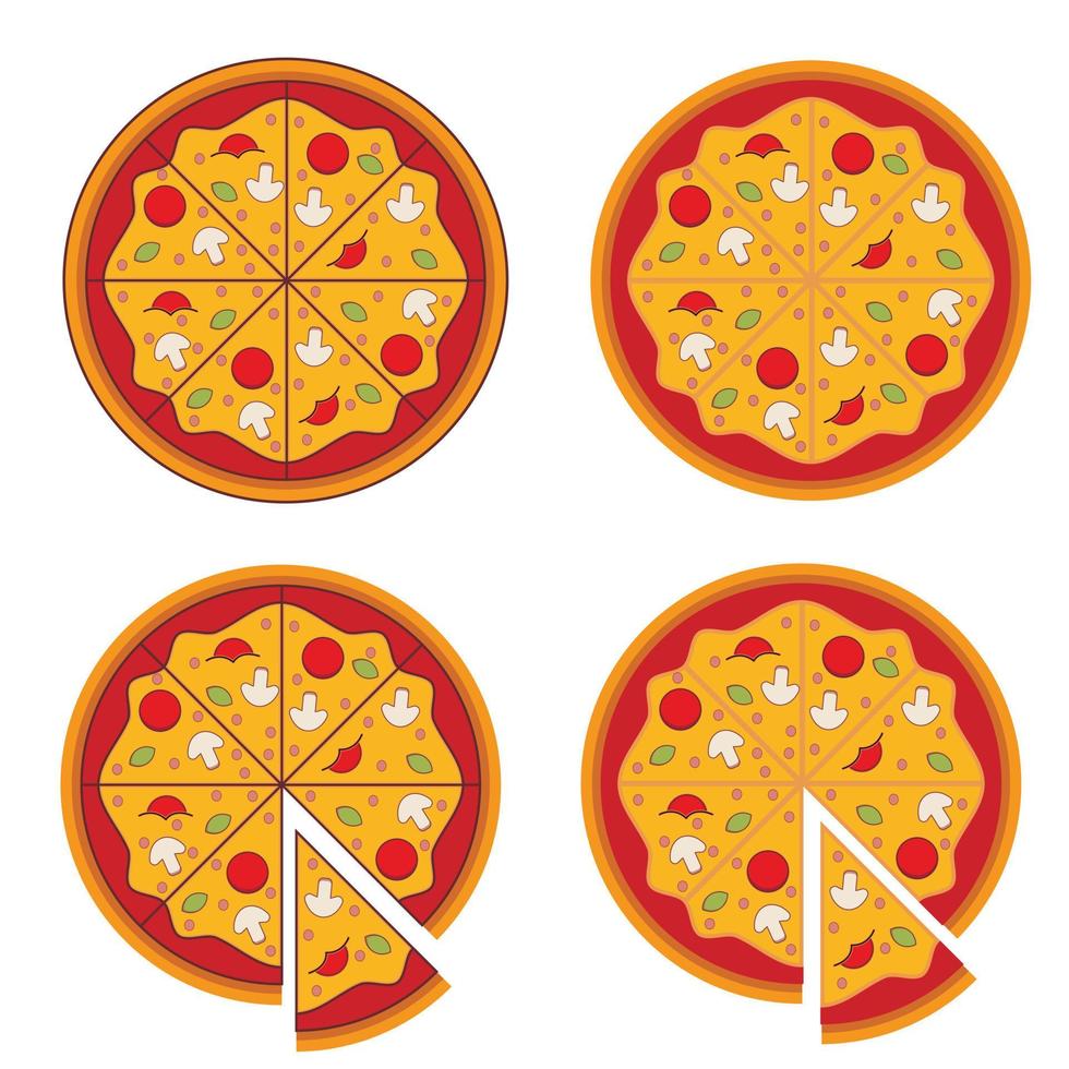 Vektor-Peperoni-Pizzascheibe vektor