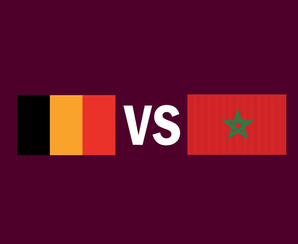 Belgien och Förenta staterna flagga emblem symbol design Europa och afrika fotboll final vektor europeiska och afrikanska länder fotbollslag illustration