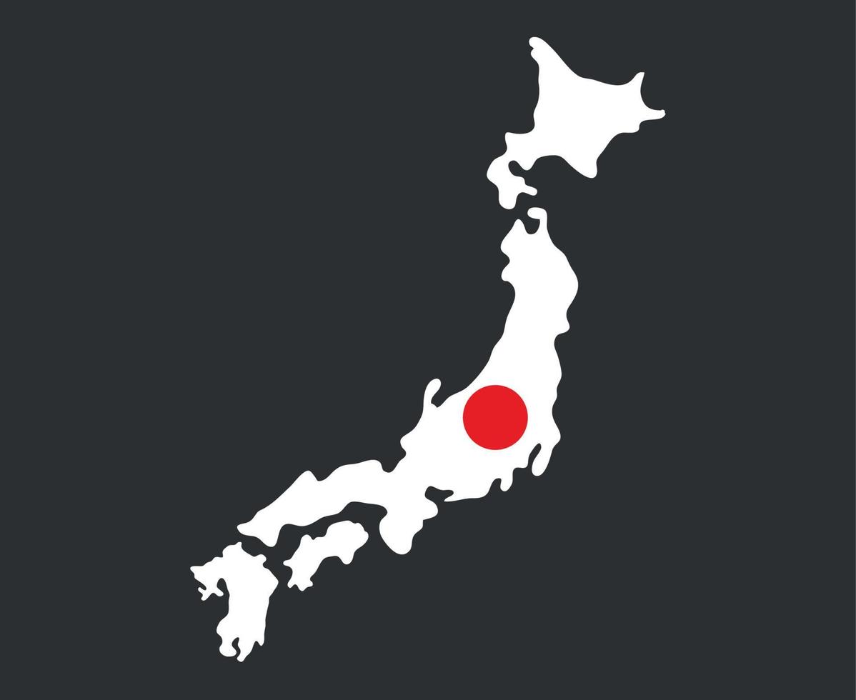 Japan-Flagge nationales Asien-Emblem-Kartenikonen-Vektorillustrations-Zusammenfassungs-Gestaltungselement vektor