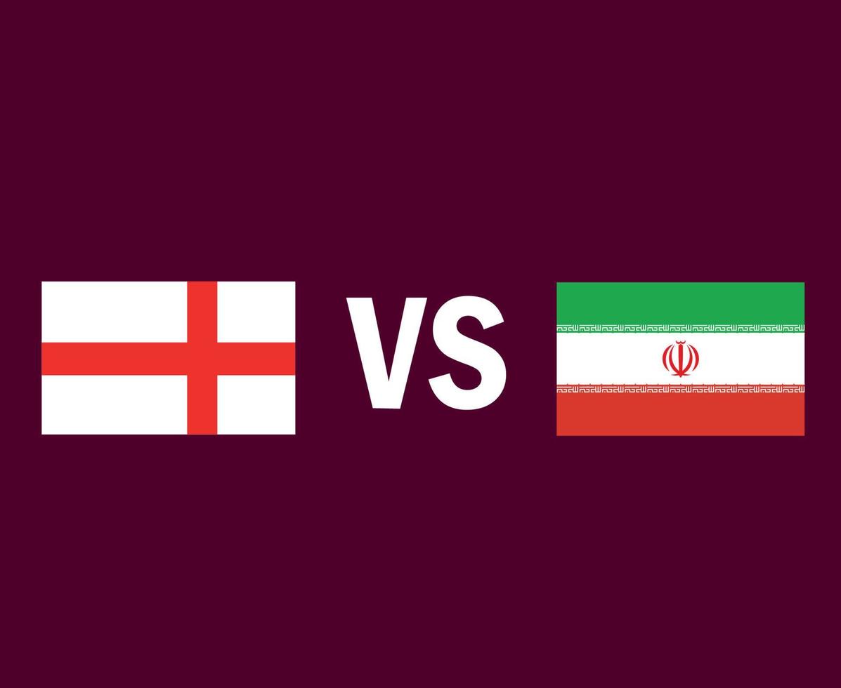 england und iran flagge emblem symbol design asien und europäischer fußball endgültige vektor asiatische und europäische länder fußballmannschaften illustration