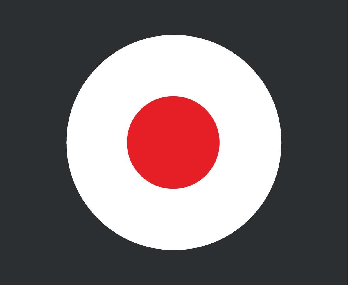 Japan-Flagge nationales Asien-Emblemikonenvektor-Illustrationszusammenfassungs-Gestaltungselement vektor