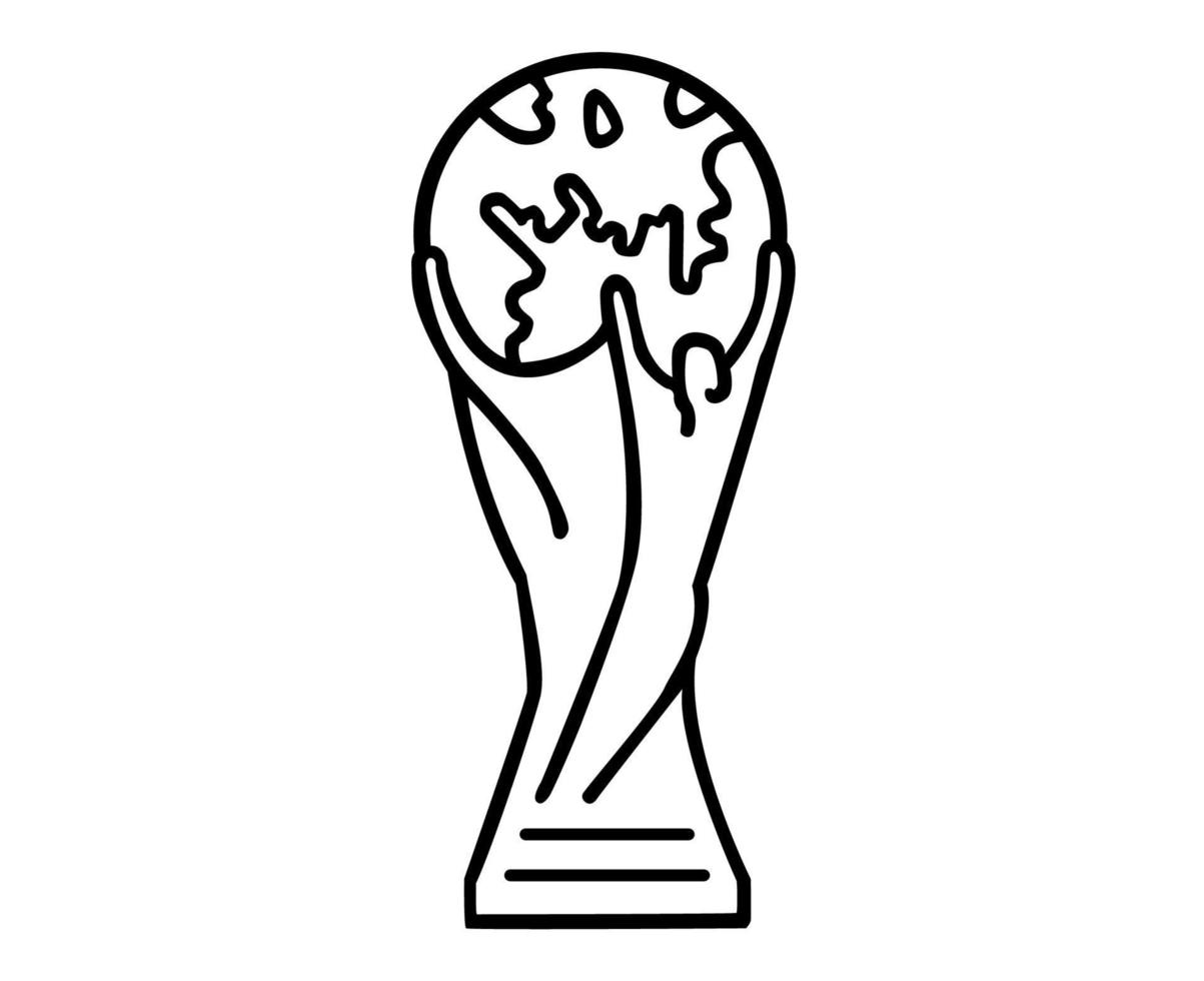 mondial fifa world cup symbol design trophäe champion vektor abstrakte illustration schwarz und weiß