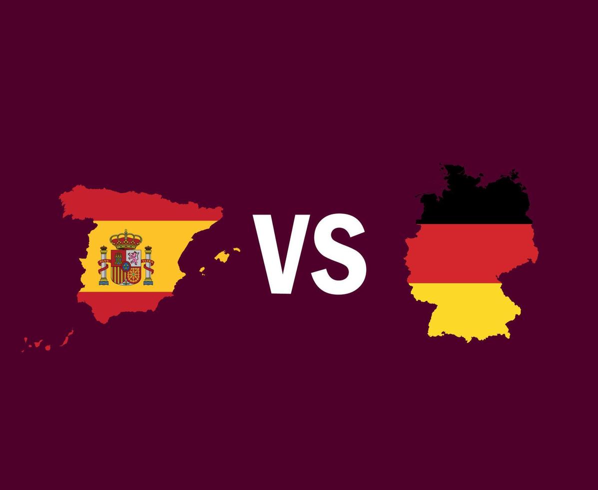 spanien und deutschland karte symbol design europa fußball finale vektor europäische länder fußballmannschaften illustration