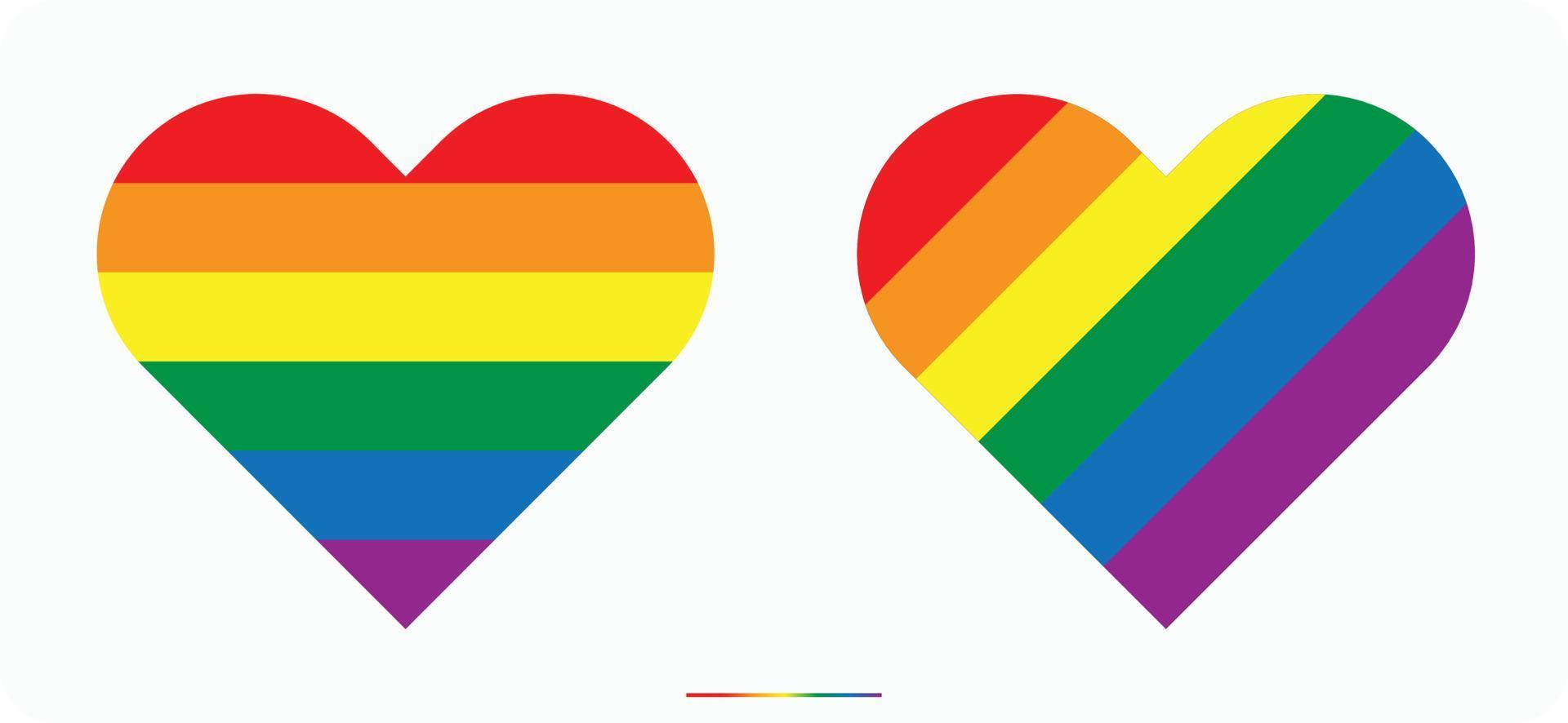 LGbt flagga form av hjärta design vektor