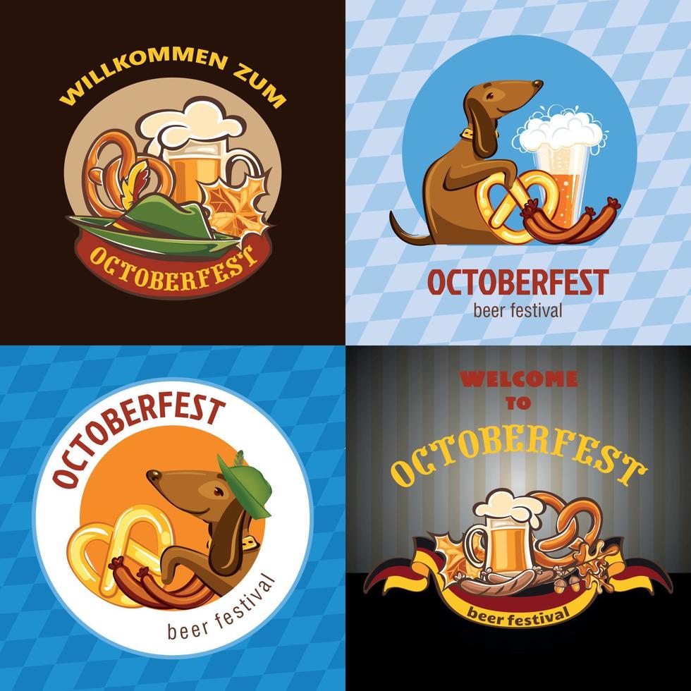 oktoberfest öl banner koncept, tecknad stil vektor