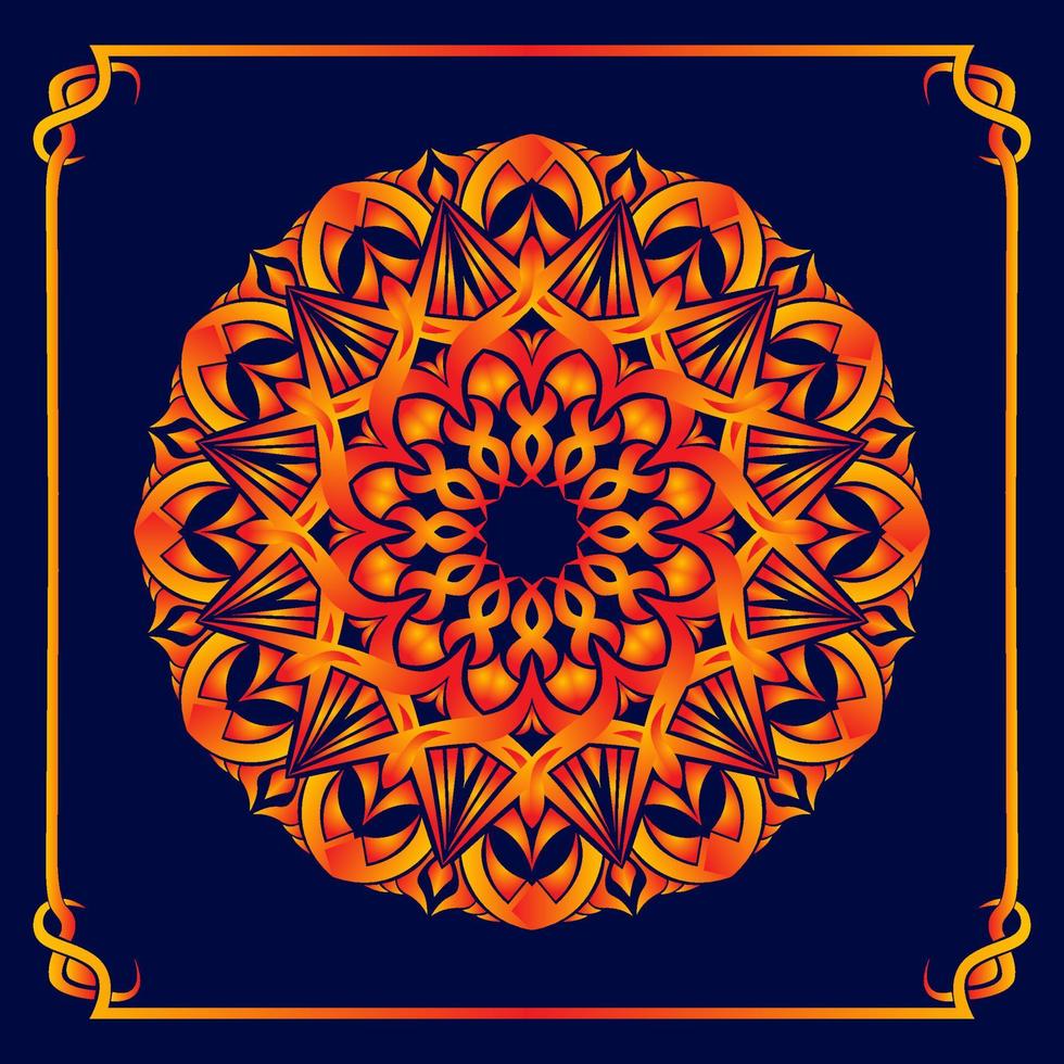 vektor mandala, gul och orange gradient