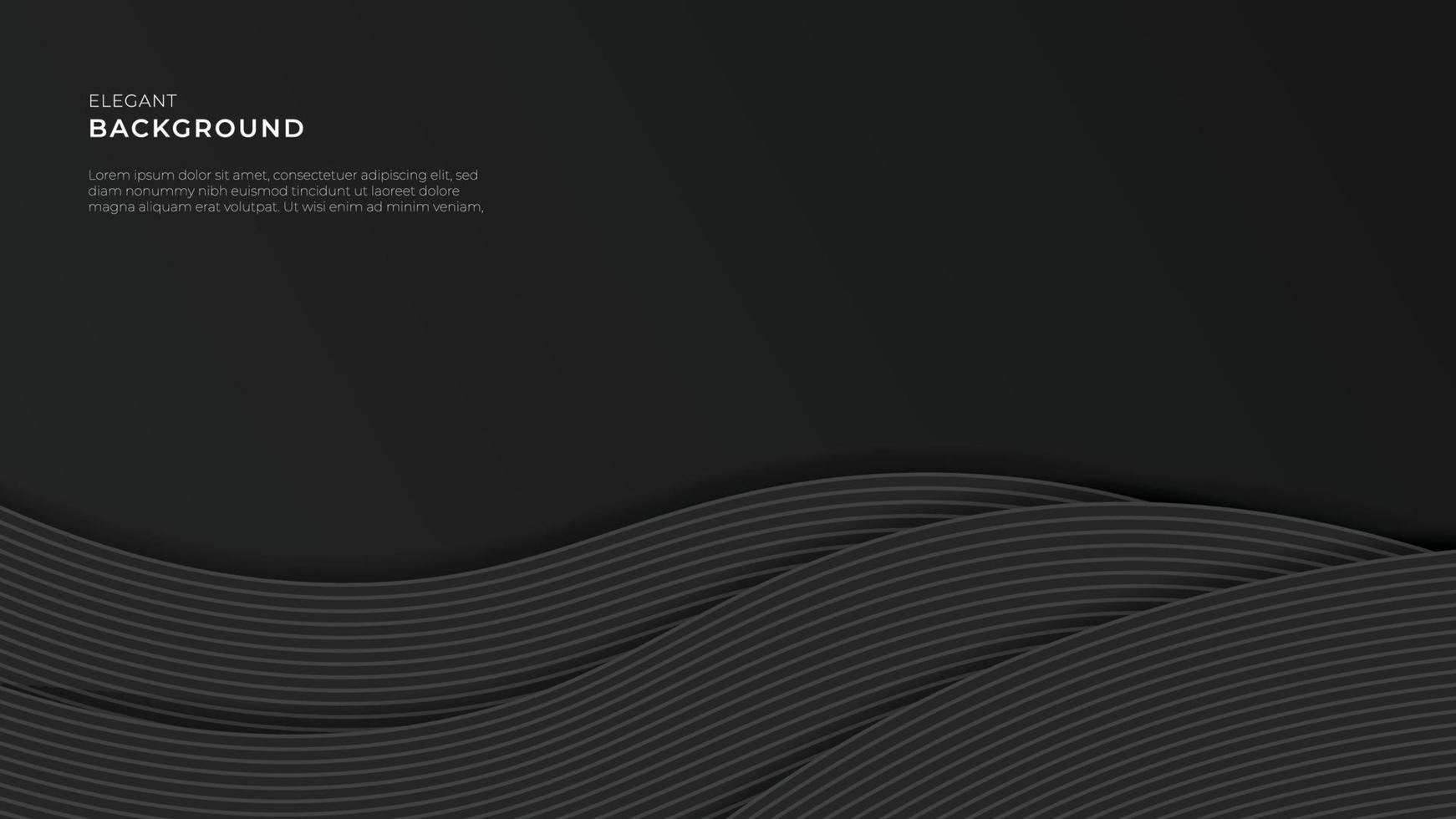 dunkle wellenüberlappung mit schatten, linienmuster. eleganter Hintergrund mit Papercut-Effekt. Vektor-Illustration vektor