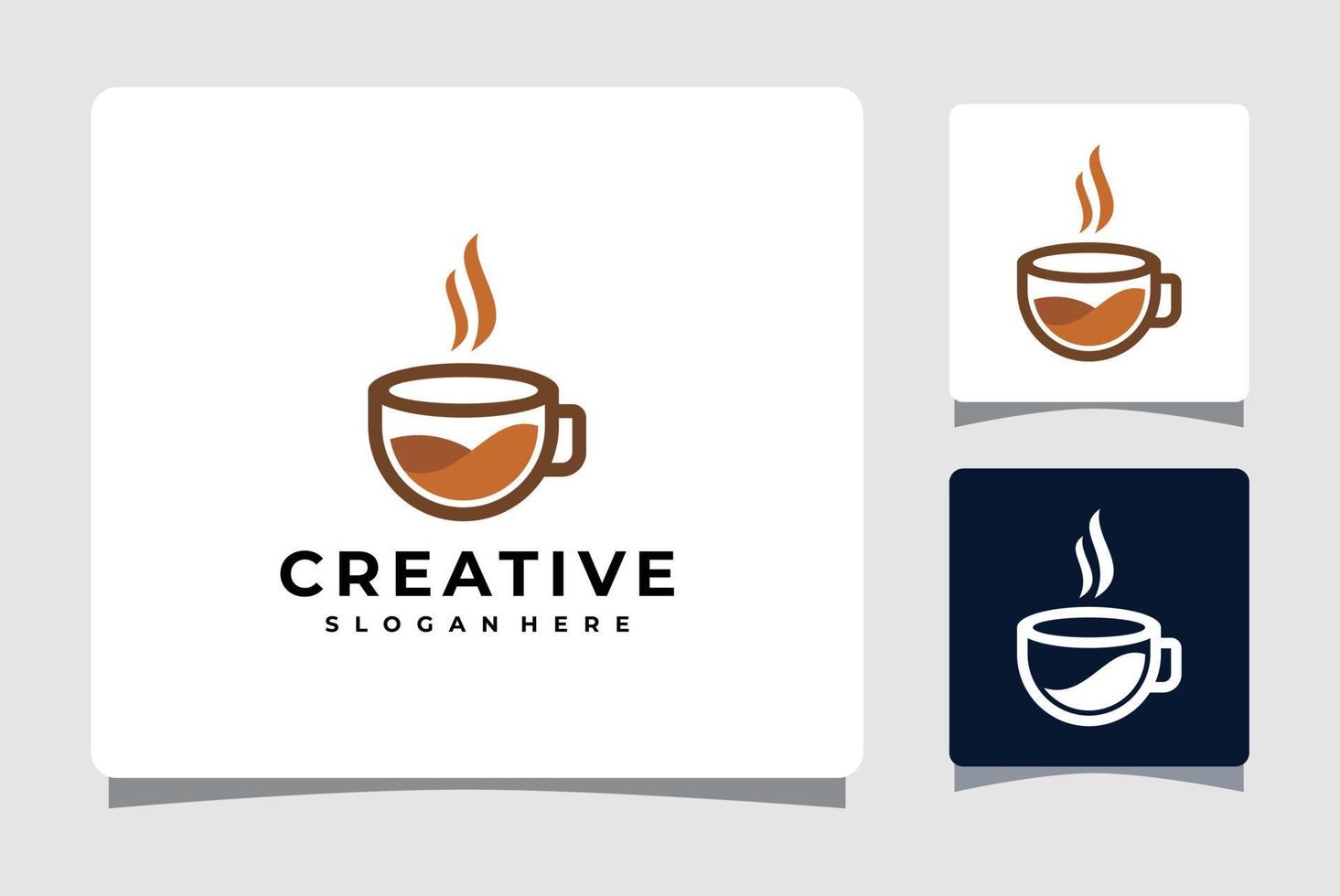 varmt kaffe logotyp mall design inspiration vektor