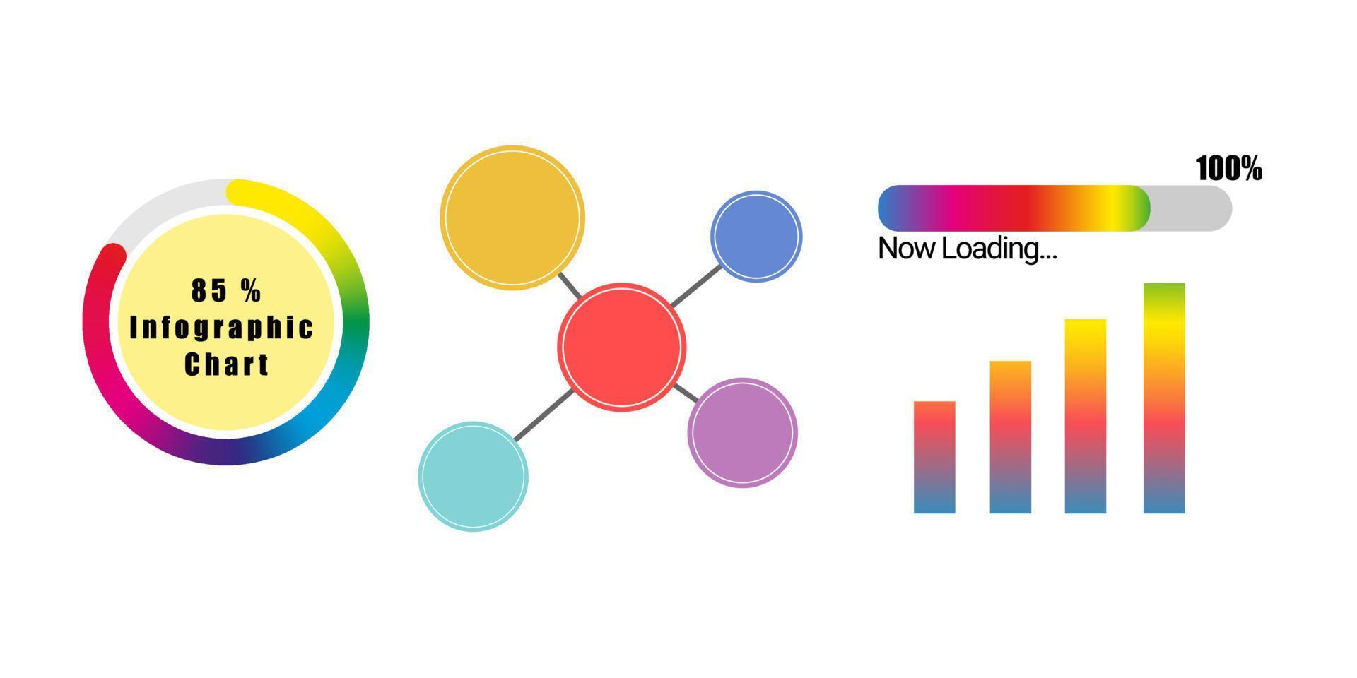 bunte infografik-elementsammlung für folien, präsentationen, apps, grafiken und erklärungsinhalte isoliert auf weiß vektor