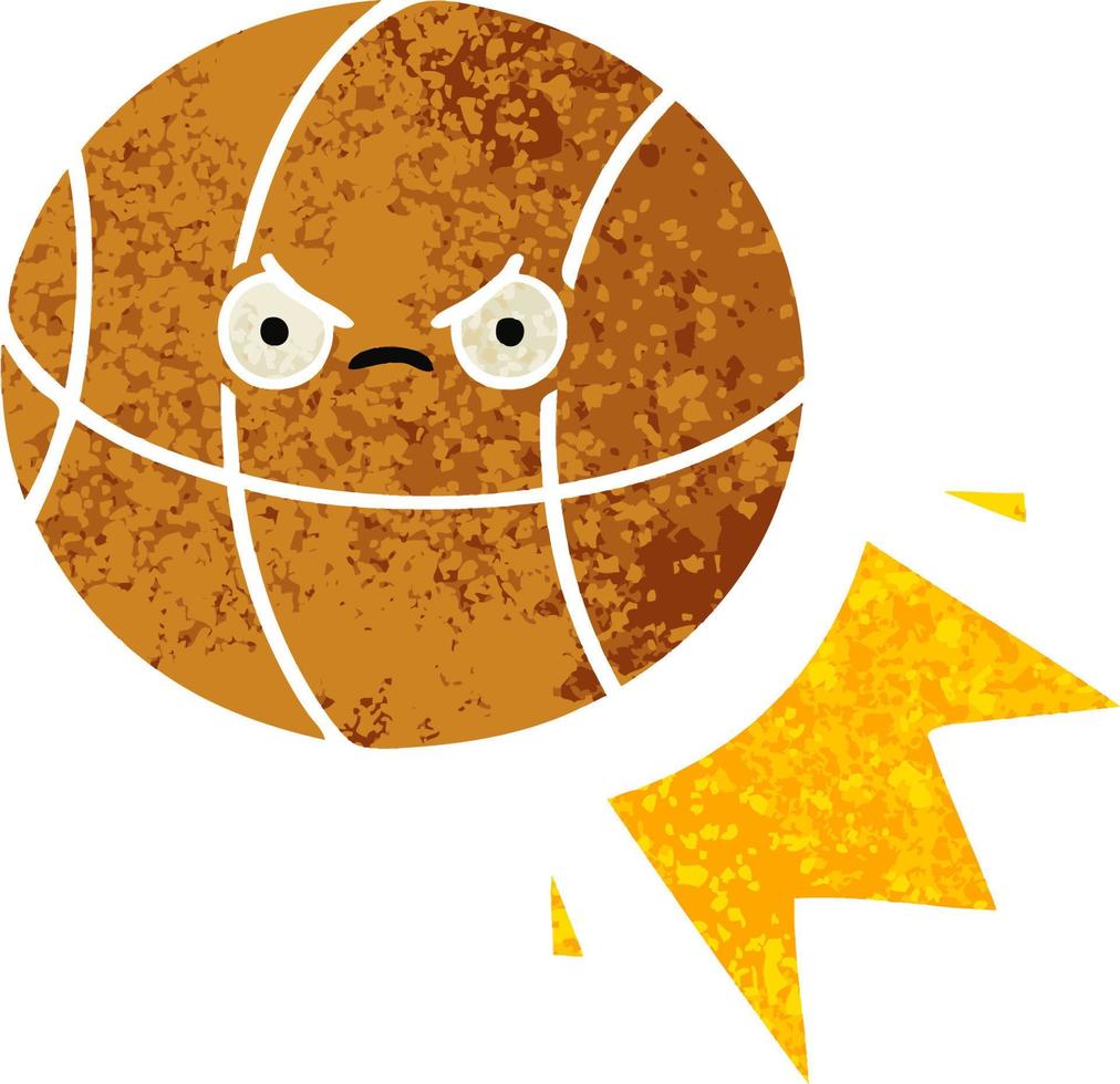 Cartoon-Basketball im Retro-Illustrationsstil vektor