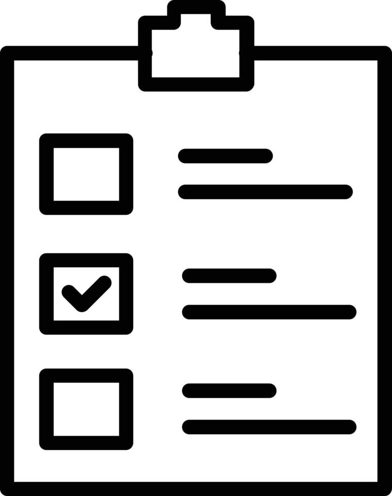 Design der Checkliste für Liniensymbole vektor