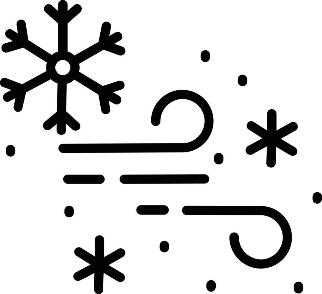 snö storm linje ikon design vektor