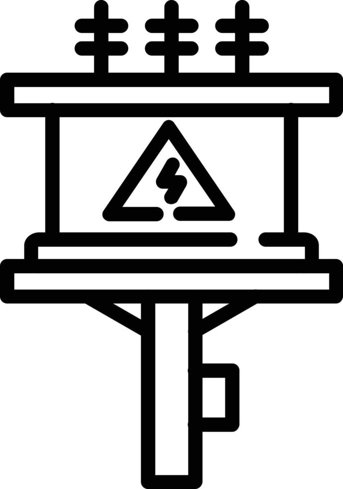 Symbol für die Linie des Transformatorturms vektor
