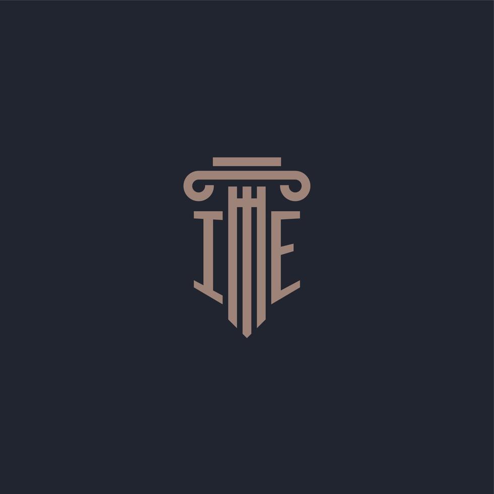 dh anfängliches Logo-Monogramm mit Säulendesign für Anwaltskanzlei und Justizgesellschaft vektor