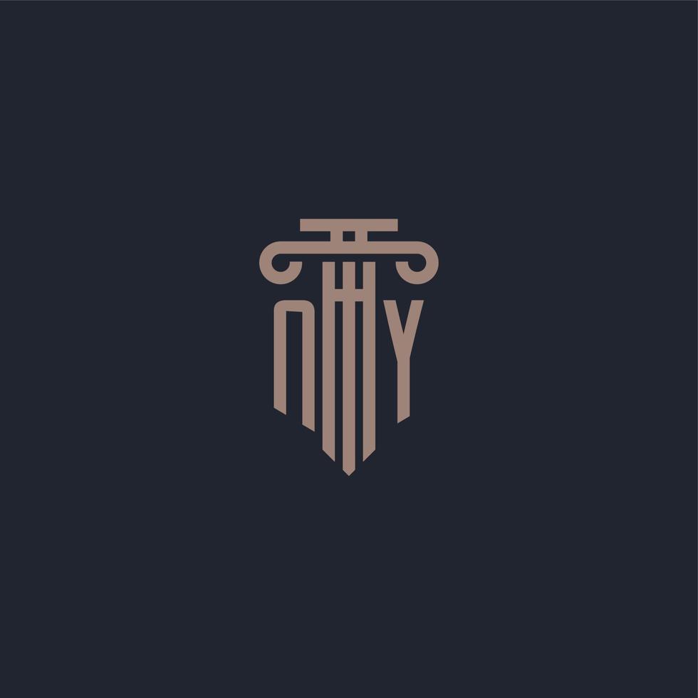 ny logotyp monogram med pelare stil design för advokatbyrå och rättvisa företag vektor