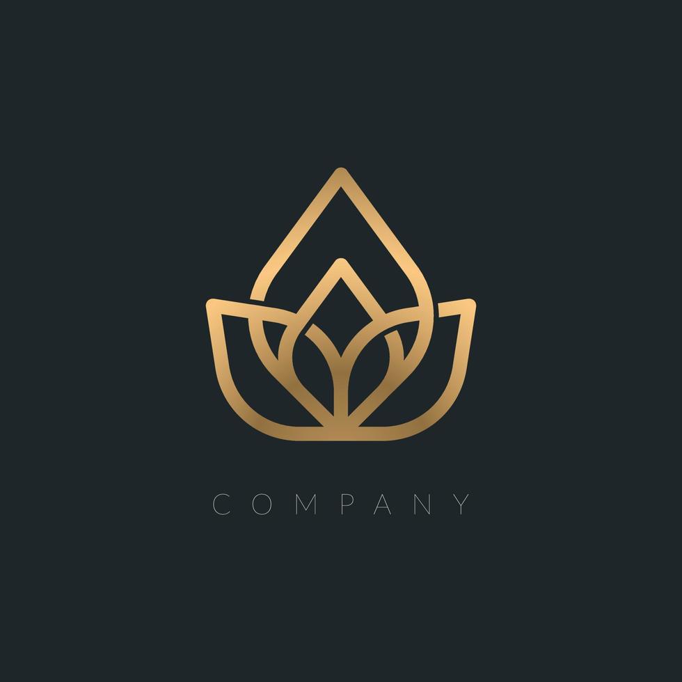 identität für luxusmarke abstrakte elegante blumenform logo symbol monogramm vektor
