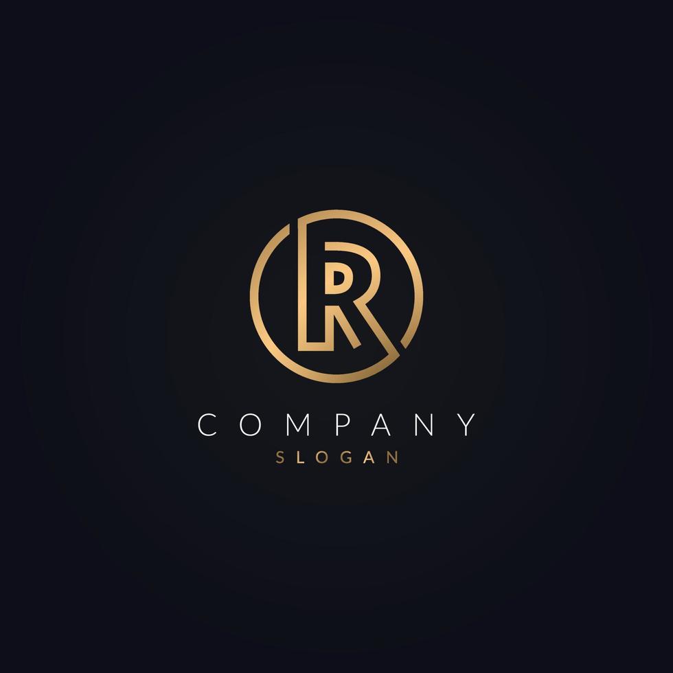 r brief kreis logo vorlage illustration design. vektor