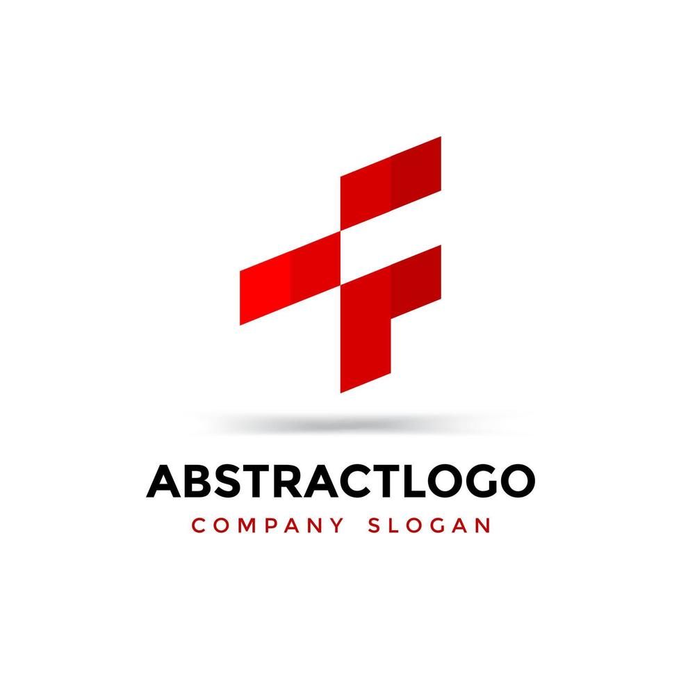 abstrakter kreativer Buchstabe tf Logo-Design-Vorlage rote Farbe. vektor