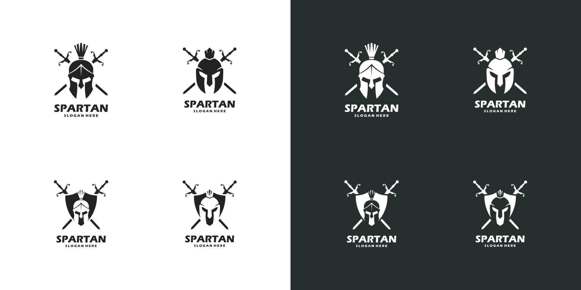 spartanisches Logo und Vektor-Design Helm und Kopf vektor