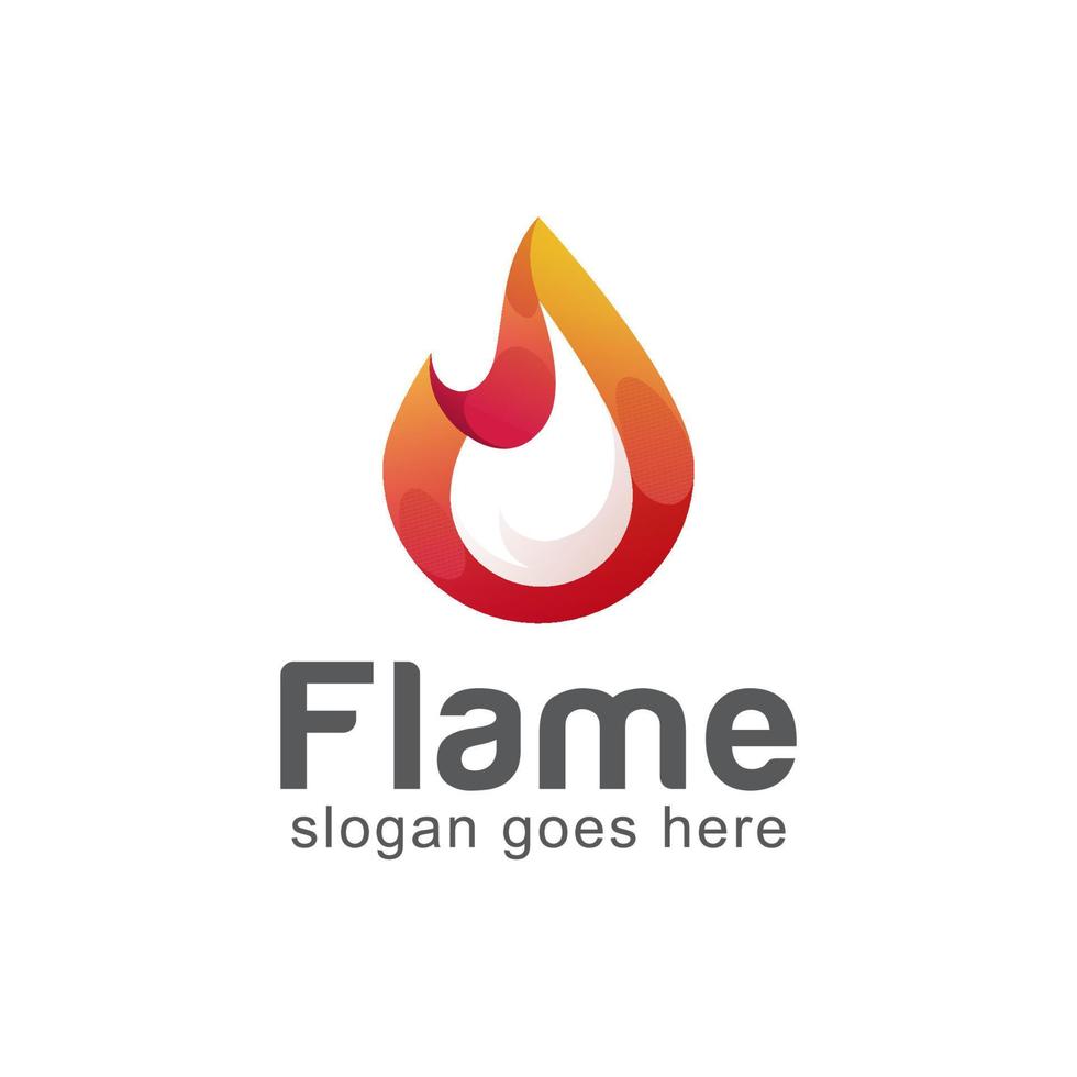einfaches Feuerflammen-Logo-Design auf weißem Hintergrund vektor