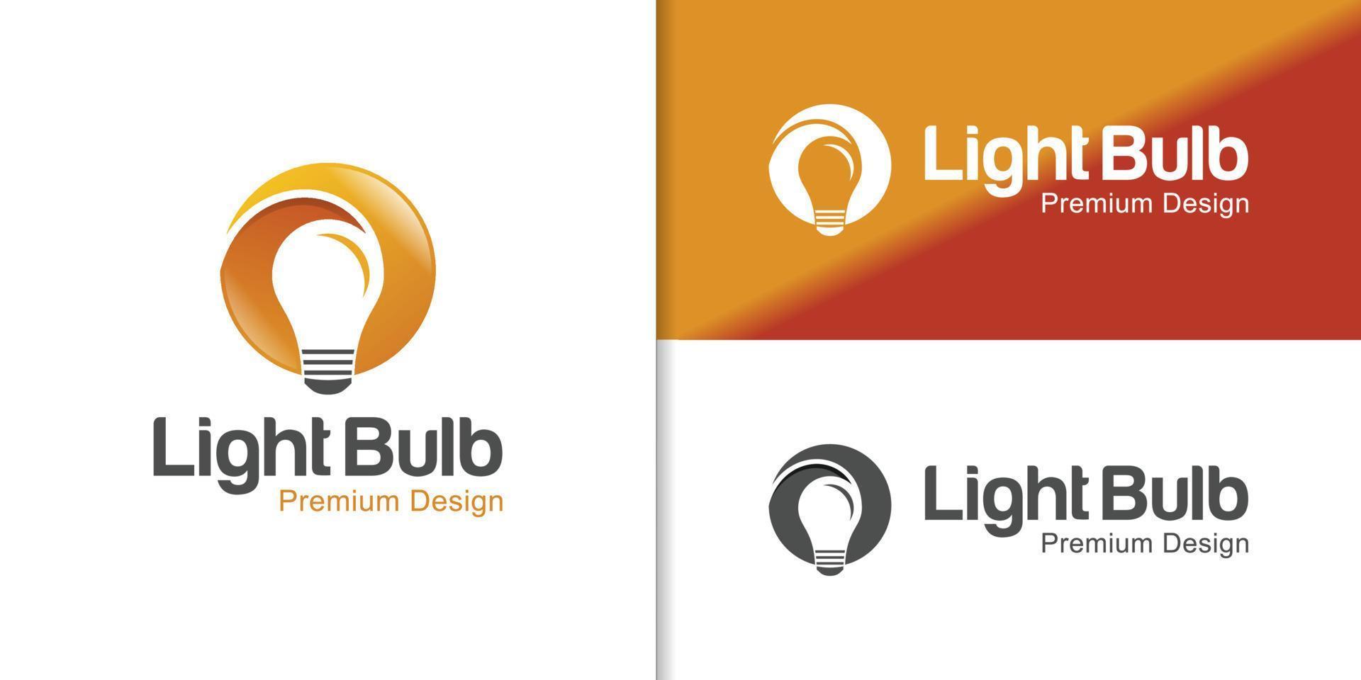 moderne logos der kreativen idee der glühbirnentechnologie. Vektor-Lampe mit elektrischem Glanz-Logo-Design vektor