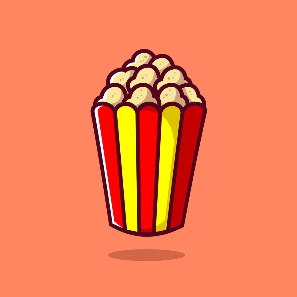 popcorn vektor. snabbmat tecknad element illustration. platt snabbmat vektor isolerade. frukost mat samling. eps 10.