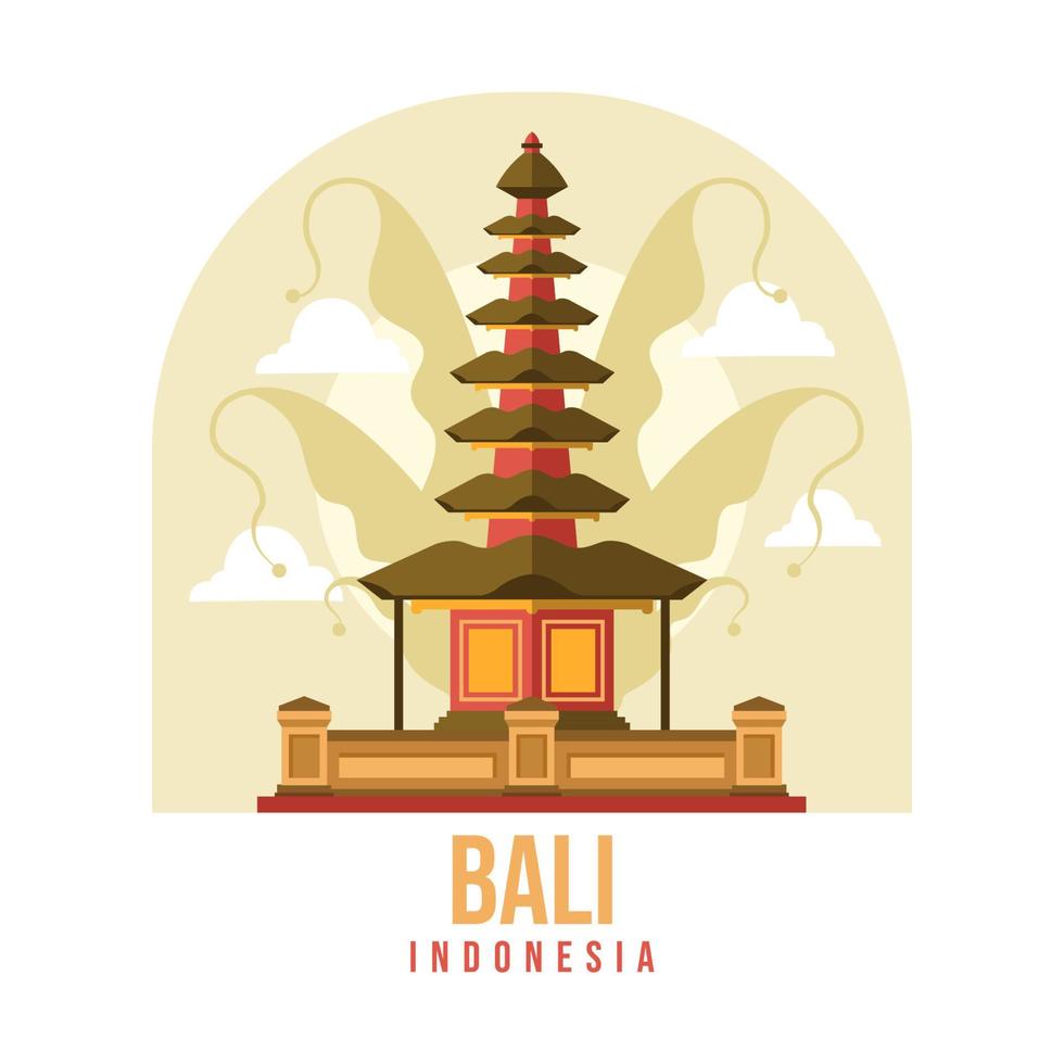 Bali-Tempel-Vektor. kultur von indonesien vektorillustration für bekleidung, poster, waren. Folge 10 vektor