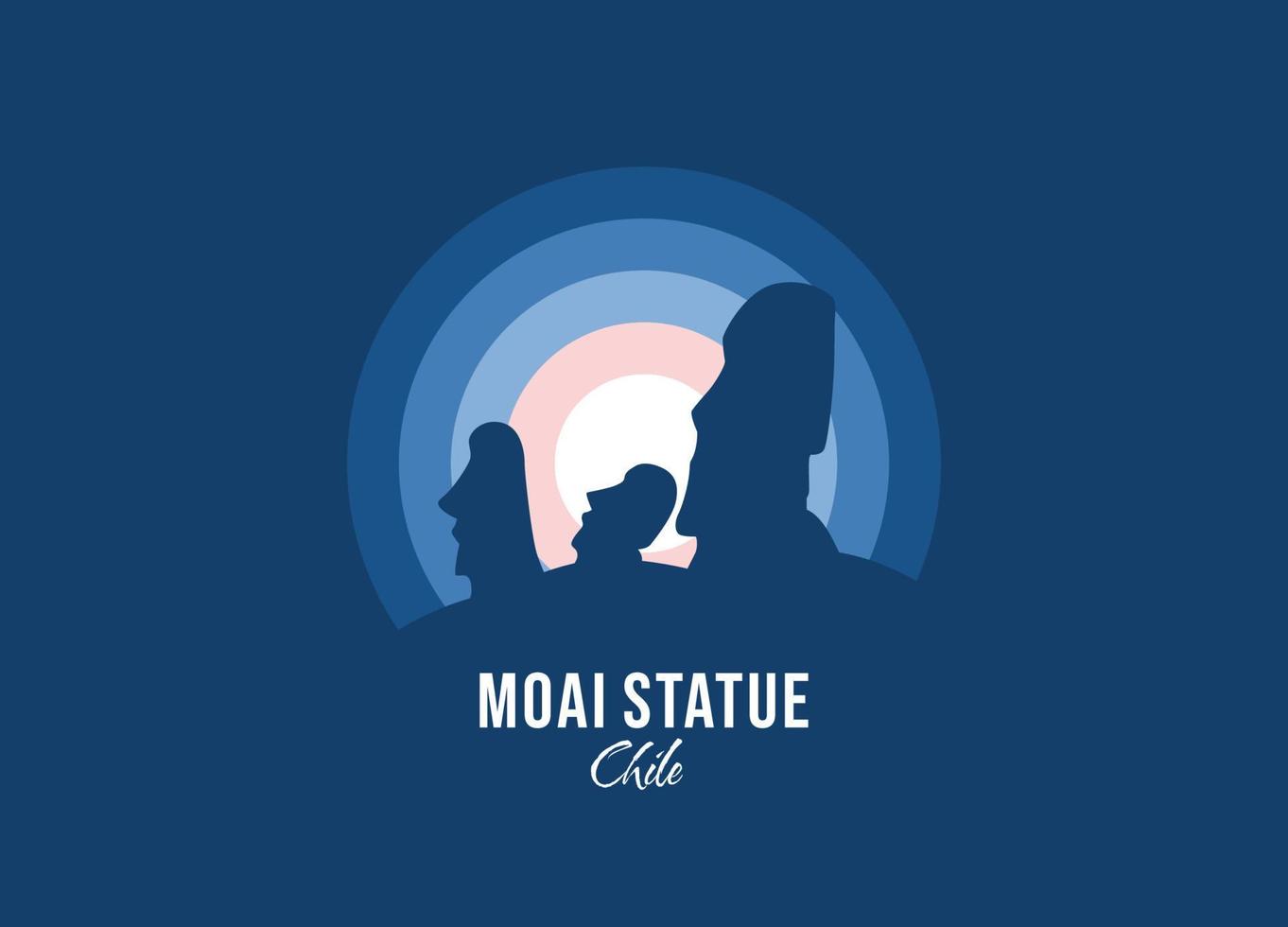 moai staty av chile logotyp. världens största arkitekturillustration. modern månsken symbol vektor. eps 10 vektor