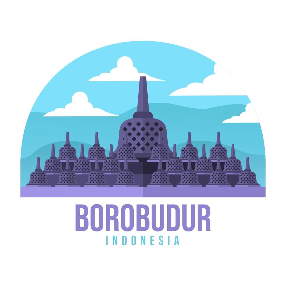 Borobudur-Tempel-Vektor. kultur von indonesien vektorillustration für bekleidung, poster, waren. Folge 10 vektor