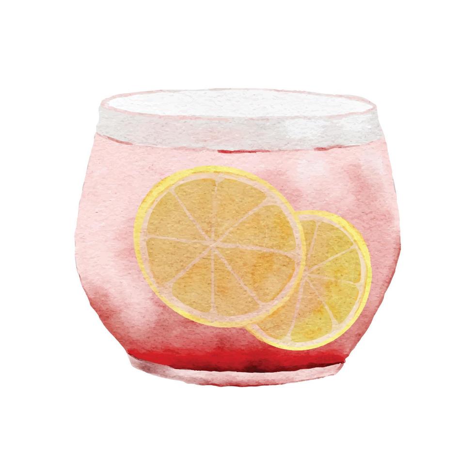 aquarellillustration des cocktails mit zitronenclipart vektor